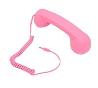 Sunydog Auricular de Teléfono Móvil con Cable, Receptor Retro Elegante para Teléfonos Inteligentes y Ordenadores, Material ABS, Enchufe de 3,5mm, Uso Flexible (Rosa)