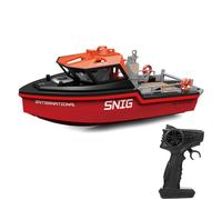 Sunydog Barcos de Control Remoto para Lagos, Mini Barco, de Juguete para Piscinas y Adultos, Rescate con Motor sin Escobillas 2,4 GHz (Negro y Rojo)