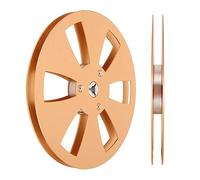 Sunydog Carrete Vacío de 1/4 y 7 Pulgadas, Cinta de Sonido Aleación Aluminio Premium para Reproductores Carrete a, Diseño 6 Orificios, Reemplazo Perfecto (Oro)
