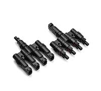 Sunydog Conectores Macho Hembra de Cable Solar Confiables con Buena Resistencia Al Impacto y Diseño de Alta Temperatura para Conexión Paralela entre Paneles Solares, 14AWG-10AWG (4 vías)