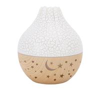 Sunydog Difusor de Aire Humidificador Mini USB Luminoso para Spa en Casa, Apagado Automático Silencioso, con Iluminación de Bucle, Diseño Grano Madera, (Veta madera clara con grieta blanca)