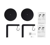 Sunydog Estante para Plantas Montado en la Pared, Soporte de Flores Resistente y Duradero para Jardines Interiores y Exteriores, Hierro Negro, Paquete de 2 (2 Piezas)
