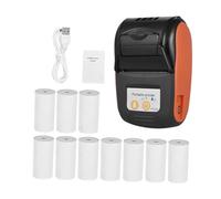 Sunydog Impresora de Recibos Portátil,Mini Impresora Térmica Portátil Pt-210 de 58 mm para Tiendas Minoristas Restaurantes Fábricas Logística,10 Rollos de Papel Compatible con iOS Android