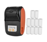 Sunydog Impresora térmica de Recibos portátil Pt-210, Impresora de Bolsillo de 58mm para Tiendas minoristas, restaurantes, logística de fábrica, 10 Rollos de Papel