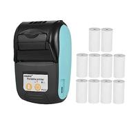 Sunydog Impresora Térmica Portátil Pt-210 Impresora de Recibos Portátil de 58 mm para Tiendas Minoristas Restaurantes Fábricas Logística,10 Rollos de Papel Compatible con Ios Android