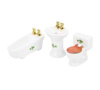 Sunydog Juego de Baño de Cerámica Exquisito en Miniatura para Casa Muñecas, Colección Muñecas, Bañera Blanca, Lavabo, Kit para Mini Casa 1/24 (#2)