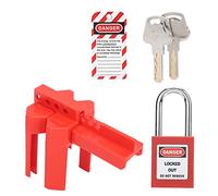 Sunydog Kit de Bloqueo y Etiquetado de Bloqueo Industrial con Válvula Bola Ajustable y Candado para Seguridad Química Eléctrica
