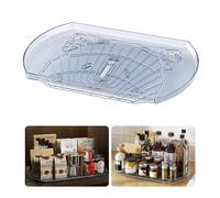 Sunydog Organizador Grande para Especias Lazy Susan para Gabinete de Refrigerador, Paquete de 2 Organizadores Transparentes con Ventosas, Adecuado Almacenamiento en Cocina y Sala Estar (1 paquete)