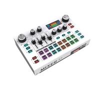 Sunydog Tarjeta de Sonido en Externa X7, Tablero Mezclador de Audio, 16 Velocidades para Transmisión en, Karaoke, Juegos, 12 Efectos Especiales, Micrófono 48V