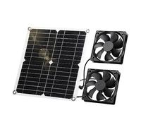 SUNYIMA, Kit de ventilador dual de panel solar resistente a la intemperie de 12 W con ventilador de CC para gallineros pequeños, invernaderos, cobertizos, casetas de mascotas, escape de ventana