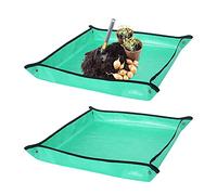 SUNYOK 2pcs Almohadilla de Plantación Estera para plantación jardinería Plegable 100x100cm Estera de trasplante Plantas Impermeable Jardín Maceta de plántulas jardín Interior Exterior Verde