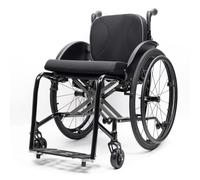 Sunyongfly Silla de ruedas deportiva plegable de aluminio para adultos, ligera y con un cómodo respaldo acolchado; apta para personas de entre 170 y 190 cm de altura(B,Seat width: 38 cm)