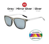 SUNYQBD Gafas de Sol Polarizadas Cuadradas para Hombres Que Conducen Lentes Espejados Azules Unisex Moda Mujeres-8 Espejo Gris Plata-como Imagen