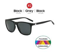 SUNYQBD Gafas de Sol Polarizadas Cuadradas para Hombres Que Conducen Lentes Espejados Azules Unisex Moda Mujeres-2 Negro Gris Negro-como Imagen