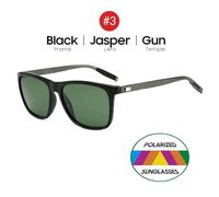 SUNYQBD Gafas de Sol Polarizadas Cuadradas para Hombres Que Conducen Lentes Espejados Azules Unisex Moda Mujeres-3 Pistola Jasper Negro-como Imagen