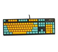 Sunzit Keycaps, 104 PBT Teclas Lindo Color Amarillo Cian Backlight Layout Keycaps ANSI Keyset OEM Perfil para Cherry MX Teclado Mecánico para Juego