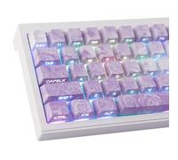 Sunzit PBT Custom Keycaps, 131 teclas Rose Sea Tie Colorear Dye-Sub Cherry Profile Keycaps Side Print Teclas para interruptores MX ISO/ANSI UK Layout Teclado mecánico (gradiente morado)