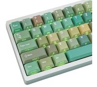 Sunzit Teclas PBT, 132 teclas Green Forest Custom Keycaps Cherry Profile Dye-Sub juego de teclas con barra espaciadora de 6.5u para interruptores MX, teclado mecánico para juegos