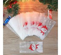 SUOCMG 10/20/50 Piezas Bolsas de Regalo para Hornear Bolsas de Embalaje Dibujos Animados de Navidad Papá Noel Muñeco de Nieve Snack Candy Galletas Bolsa-50 Piezas