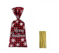 SUOCMG 25/50/100 Piezas Bolsas de Dulces de muñeco de Nieve de Papá Noel Bolsas de Decoraciones navideñas - 7-100 Piezas