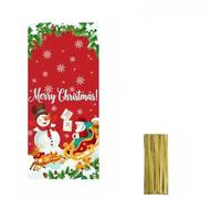 SUOCMG 25/50/100 Piezas Bolsas de Dulces de muñeco de Nieve de Papá Noel Bolsas de Decoraciones navideñas - 3-25 Piezas