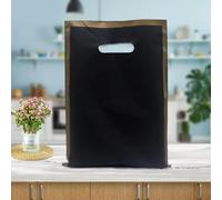 SUOCMG 50 Bolsas de Embalaje comerciales para Compras, Bolsas de Regalo, Bolsas de Ropa, Bolsos de Mano para Tiendas, pequeños Colores Gruesos, 35 x 45 cm, 50 Unidades, Color Negro