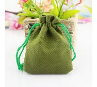 SUOCMG 50 Piezas/Lote 7 * 9 cm Color Caqui arpillera Natural Lino joyería Bolsa de Almacenamiento de Viaje Mini Bolsas de Yute para Dulces Embalaje para Bolsa de Regalo-Verde militar-7x9cm Lino