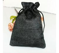 SUOCMG 50 Piezas/Lote 7 * 9 cm Color Caqui arpillera Natural Lino joyería Bolsa de Almacenamiento de Viaje Mini Bolsas de Yute para Dulces Embalaje para Bolsa de regalo-negro-7x9cm Lino