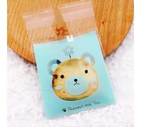 SUOCMG 50 Unids/Lote Lindo Tema de Corazón Bolsas de Galletas de Caramelo Bolsas de Embalaje de Galletas de Caramelo para Fiestas de Cumpleaños de Bodas - H11-7x7cm