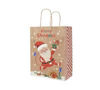 SUOCMG Bolsas de Regalo de Papel navideñas Grandes de 33/27/21 cm con Estampado de árbol de Navidad, Bolsas de Embalaje para Ropa y Dulces, Q03, 33 x 26 x 12 cm, 3 Unidades