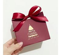 SUOCMG Caja y Bolsas Merry con Cinta para Envolver Galletas y Dulces, diseño de lámina Dorada y Cinta, B2, 5 Unidades, 11,5 x 4,5 x 10 cm