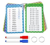 Suofuolef 1 x 1 tarjeta de cuero, mesa de una sola vez con 13 hojas de práctica, ayuda de cálculo lavable en seco sin manchar y sin residuos de pintura