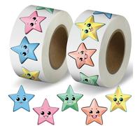 Suofuolef 1000 pegatinas de estrellas, estrellas sonrisas para niños, autoadhesivas, para manualidades, decoración de álbumes de recortes