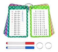 Suofuolef Dividir las tarjetas de aprendizaje, dividir práctica con 7 hojas de ejercicio, ayuda para cálculo en seco, sin lubricar y sin residuos de color
