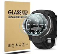 Suoman Paquete de 3 protectores de pantalla para Garmin Instinct Crossover, [dureza 9H] para Garmin Instinct Crossover Protector de pantalla de vidrio templado