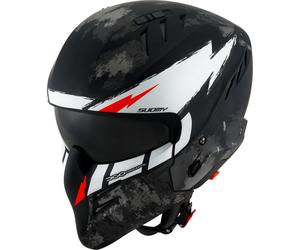 Suomy Armor Hi Volt Casco Jet, Negro/Blanco, Talla M (57/58)