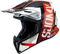 Suomy X-Wing Amped E06 Casco de motocross, Negro/Blanco/Rojo, Talla L (59/60)