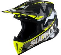 Suomy X-Wing Camouflager, casco cruzado S male Mate Negro/Gris/Amarillo Neón