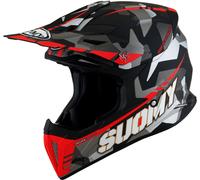 Suomy X-Wing Camouflager, casco cruzado S male Mate Negro/Gris/Rojo