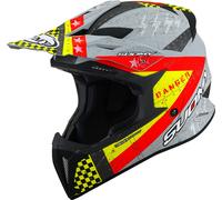 Suomy X-Wing Jetfighter E06 Casco de motocross, Gris mate/rojo, Talla S (55/56)