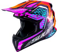 Suomy X-Wing Motley, casco de motocross L female Negro/Naranja/Fucsia/Azul Claro