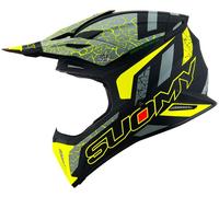 Suomy X-Wing Reel, casco cruzado S male Mate Negro/Gris/Amarillo Neón