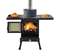 SUONTY Estufa de leña portátil para tienda de campaña, chimenea plegable para camping, tienda de campaña con tubos de chimenea, estufa de camping, estufa de taller, exterior, camping