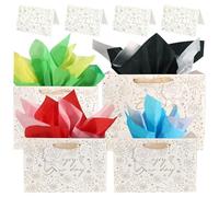 suosicn Bolsa de regalo de varios tamaños con tarjetas de felicitación y papel de seda para mujeres, cumpleaños, despedidas de soltera, 2 pequeños de 8.3 pulgadas, 1 mediano de 10.3 pulgadas, 1 grande