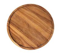 Suoumwa Bandeja Redonda de Madera,Bandeja de Madera para Servir, para Servir,Tabla de Charcutería para Aperitivos,Bandeja Organizadora para Cocina/Encimera C