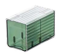 Suoumwa Caja de Organizador de Hisopo y Almohadilla de Algodón Montada en la Pared, Contenedor de Almacenamiento Cosmético de Plástico Transparente Sin Perforaciones con Cajón A