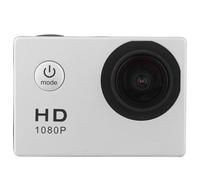 Suoumwa Cámara de Acción HD de 1080P con Pantalla LCD, Resistente Al Agua hasta 30 M, para Deportes de Bicicleta, Motocicleta, Esquí y Buceo, Color Plateado y Gris