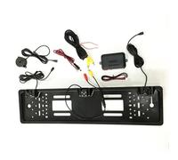 Suoumwa Cámara de Visión Trasera para Coche de 12 V y 4 LED con Sensor de Radar para Aparcar, Soporte para Matrícula Europea, Accesorios Universales