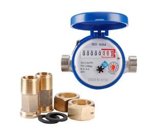 Suoumwa Contador de Agua Inteligente Puntero Giratorio Mecánico Contador de Flujo de Agua Pantalla Digital Herramientas de Medición de Agua