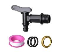 Suoumwa Grifo de Agua de 3/4 Pulgadas, Manguera de Ajuste A Presión de Plástico, Barril de Lluvia, Colillas de Agua, Grifo de Agua de Repuesto con Rosca con Tuerca de Latón